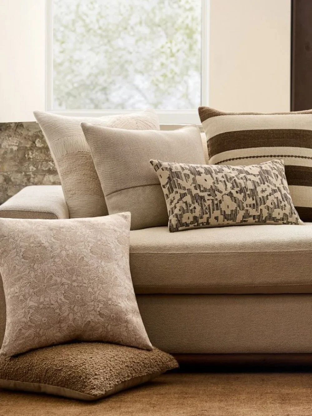 West Elm Cotton Canvas Pillow Cover - Natural 18
